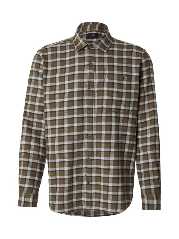 QS QS Košulja  svijetlosiva / maslinasta / crna