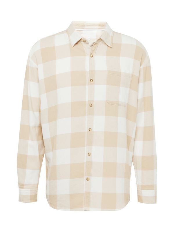 QS QS Košulja  svijetlosmeđa / bijela