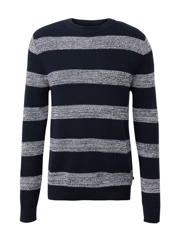 QS QS Pulover  noćno plava / bijela melange