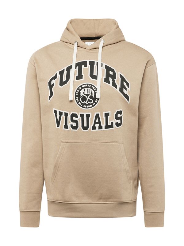 QS QS Sweater majica  bež / crna / bijela