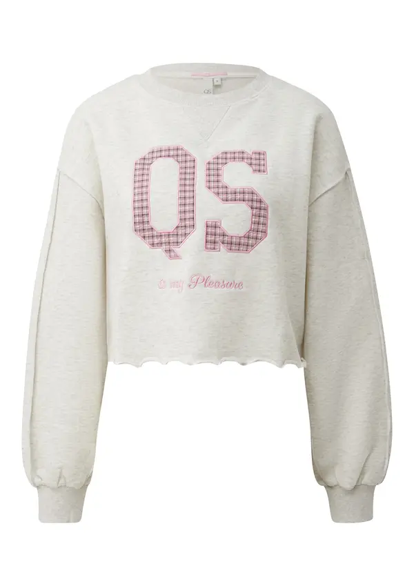 QS QS Sweater majica  boja pijeska / svijetloroza / crna
