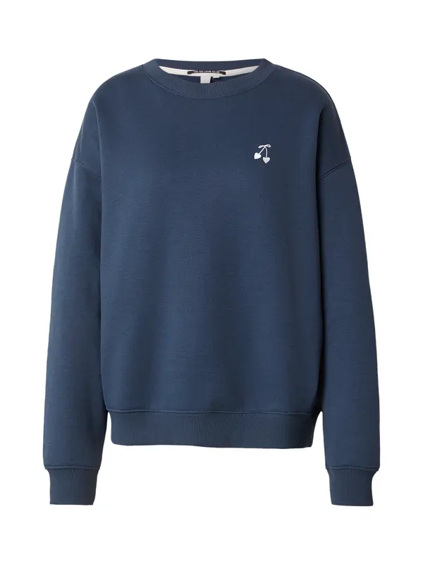 QS QS Sweater majica  mornarsko plava / bijela