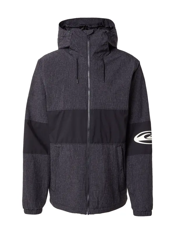QUIKSILVER QUIKSILVER Tehnička jakna 'HIGH IN TH HOOD'  siva / crna