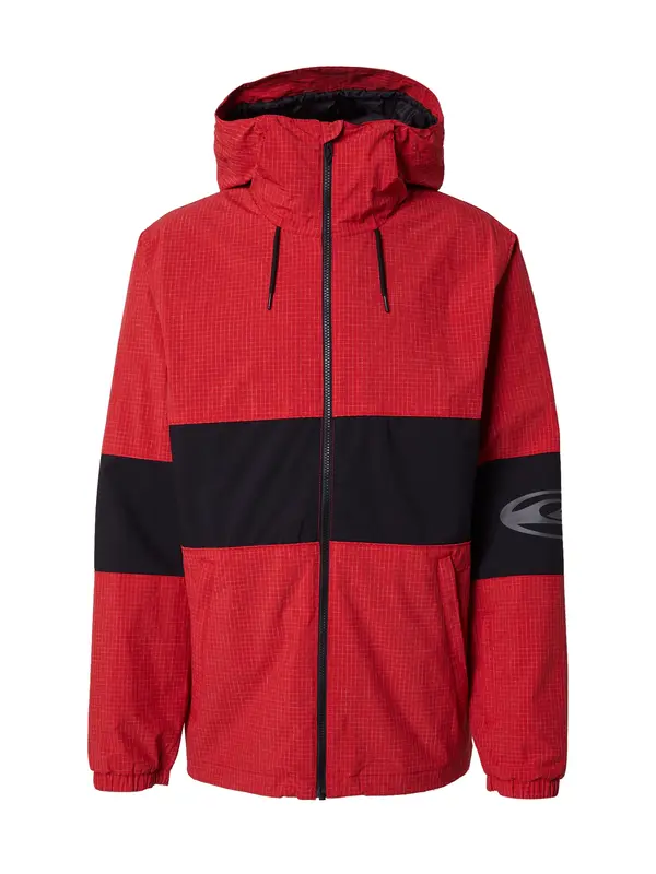 QUIKSILVER QUIKSILVER Tehnička jakna 'HIGH IN TH HOOD'  siva / crvena / crna / bijela
