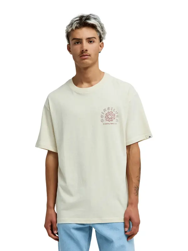 QUIKSILVER QUIKSILVER Tehnička sportska majica 'Curve Palm'  bordo / prljavo bijela