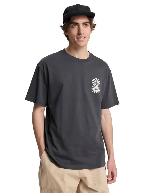 QUIKSILVER QUIKSILVER Tehnička sportska majica 'Evo Blossom Of Peace'  višnja / tamo siva / prljavo bijela