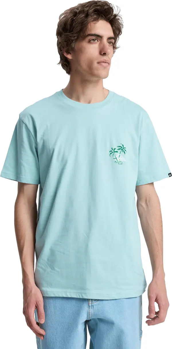 QUIKSILVER QUIKSILVER Tehnička sportska majica 'Evo Learning From Nature'  zelena / menta / svijetlozelena