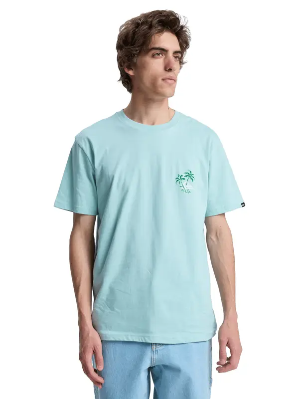 QUIKSILVER QUIKSILVER Tehnička sportska majica 'Evo Learning From Nature'  zelena / menta / svijetlozelena