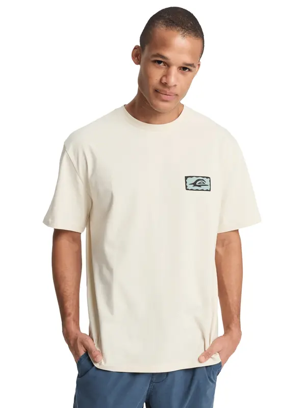 QUIKSILVER QUIKSILVER Tehnička sportska majica 'Serenity Splash'  bež / tirkiz / crna