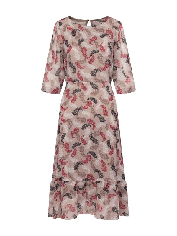 Quiosque Quiosque Haljina '4NU016'  boja pijeska / boja devine dlake (camel) / svijetlosmeđa / tamno crvena / crna