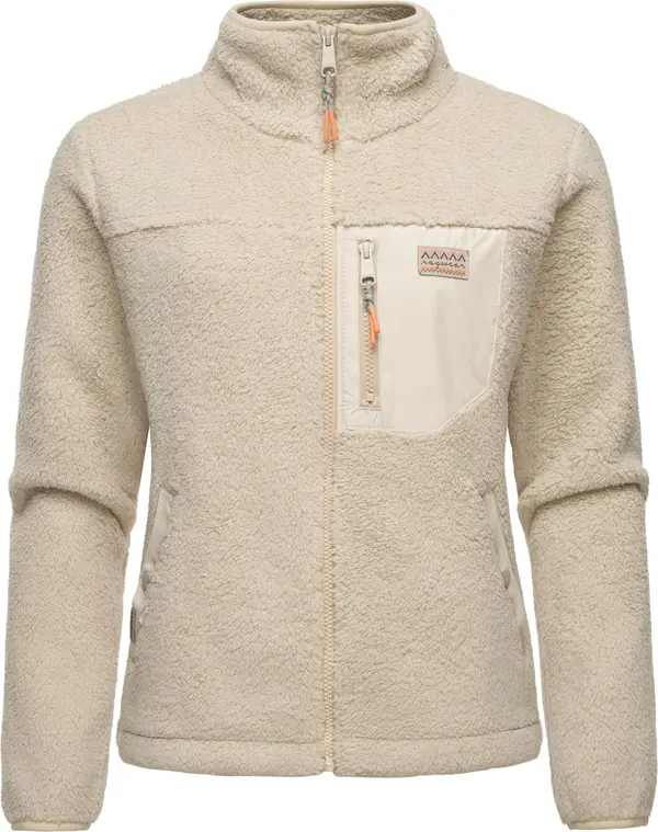 Ragwear Ragwear Flis jakna 'Alaris'  bež / sivkasto bež / morsko plava / narančasta
