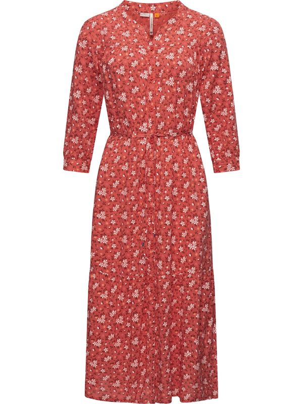 Ragwear Ragwear Košulja haljina 'Meve'  malina / hrđavo crvena / bijela