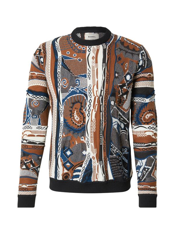 Redefined Rebel Redefined Rebel Pulover  tamno plava / zeleno smeđa / crna / bijela