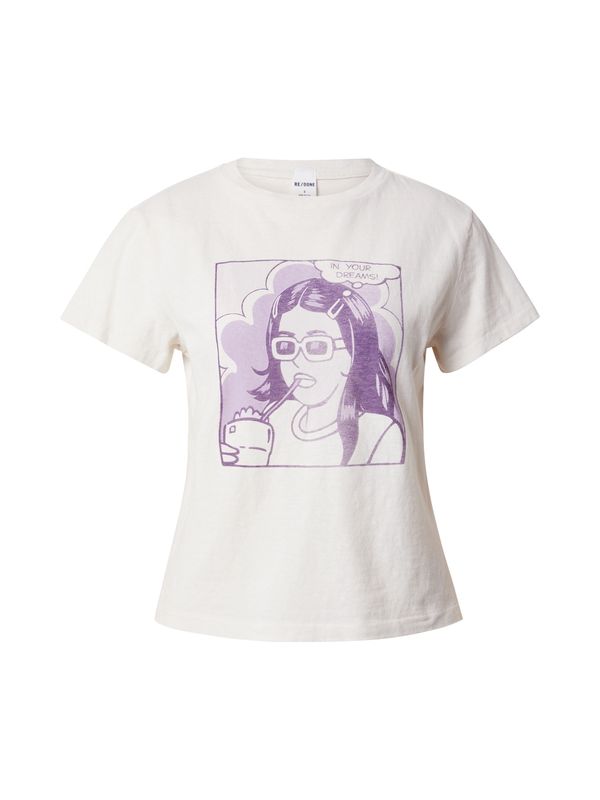 RE/DONE RE/DONE Majica 'IN YOUR DREAMS'  ljubičasta / bijela