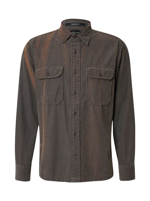 REPLAY REPLAY Košulja  tamo siva / mandarina