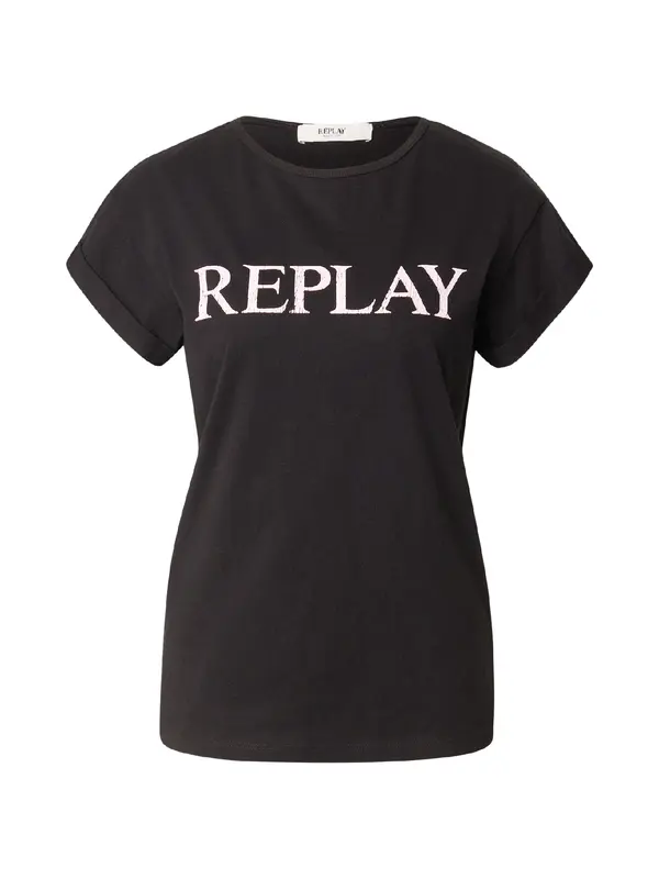 REPLAY REPLAY Majica  pastelno roza / crna