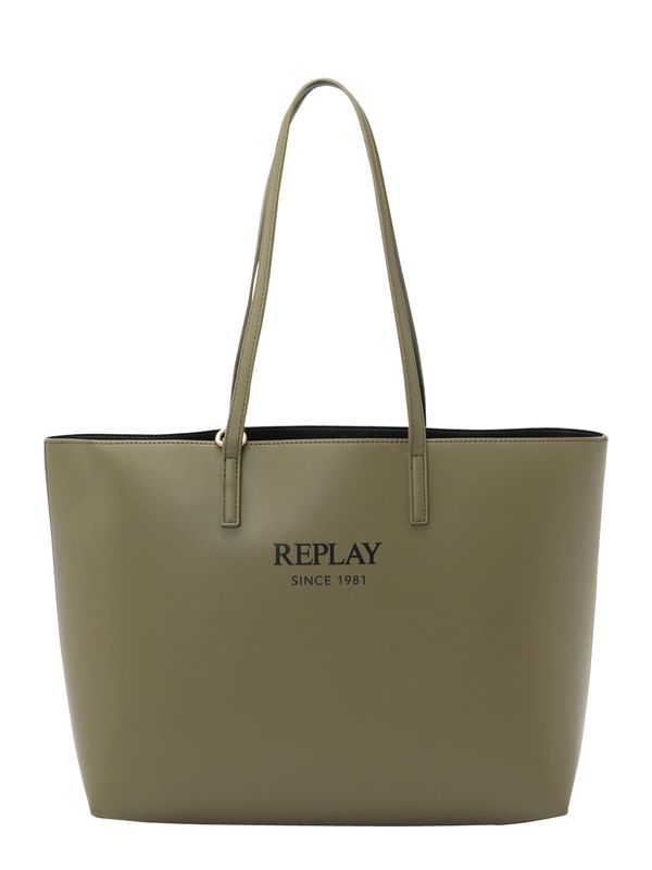 REPLAY REPLAY Shopper torba  maslinasta / crna