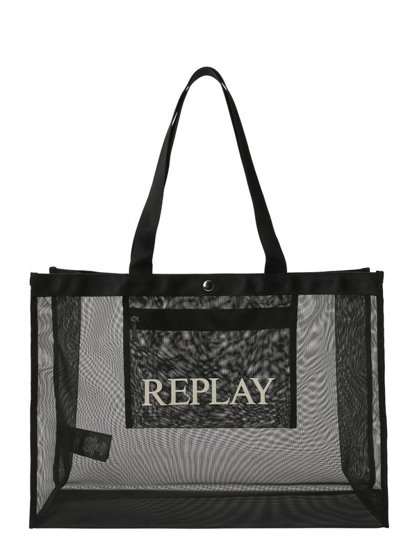 REPLAY REPLAY Shopper torba  sivkasto bež / crna