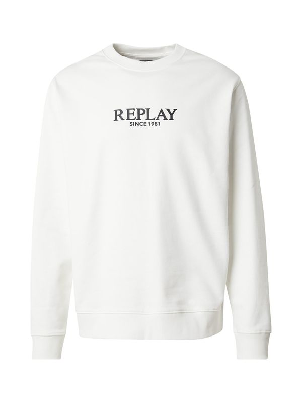 REPLAY REPLAY Sweater majica  crna / bijela