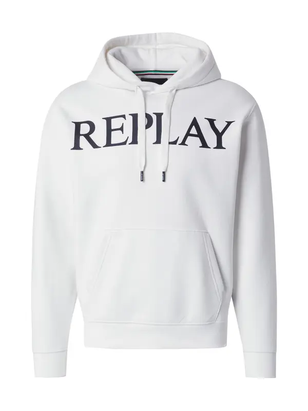 REPLAY REPLAY Sweater majica  crna / bijela