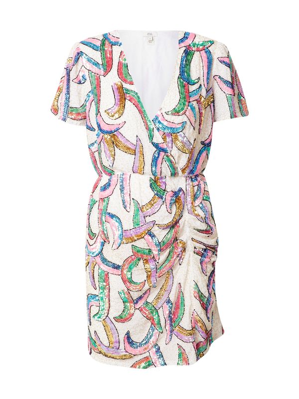 River Island River Island Haljina  zlatna / travnato zelena / ružičasto crvena / vatreno crvena / bijela