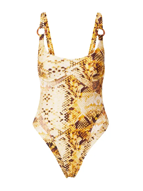 River Island River Island Jednodijelni kupaći kostim  bež / smeđa / žuta
