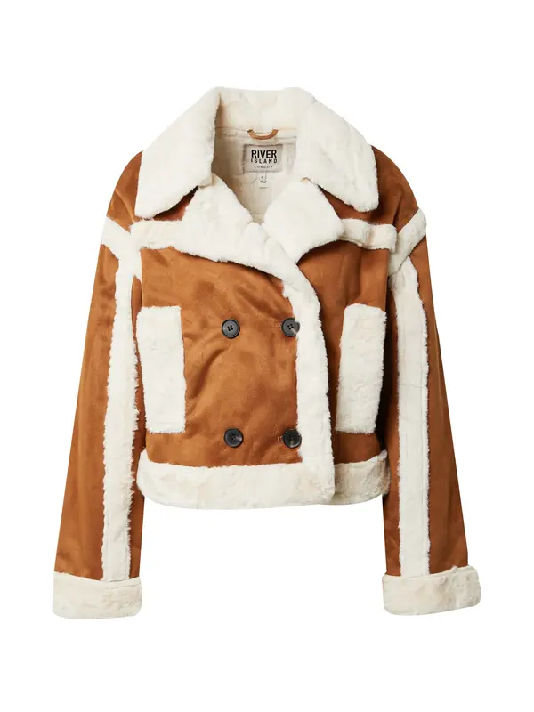 River Island River Island Prijelazna jakna  smeđa / bijela