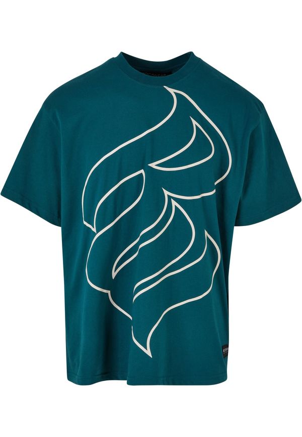 ROCAWEAR ROCAWEAR Majica  petrol / prljavo bijela