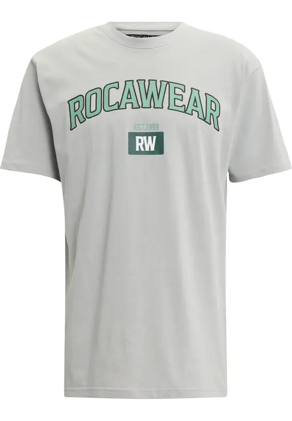 ROCAWEAR ROCAWEAR Majica  siva / sivkasto zelena / crna