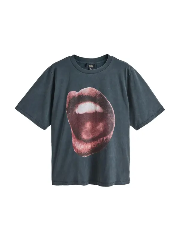 Rockett St George Rockett St George Majica 'Lips'  tamo siva / pastelno crvena / crna / prljavo bijela