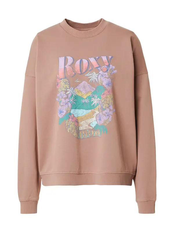 ROXY ROXY Sweater majica 'LINEUP'  moka smeđa / tamo žuta / žad / lila