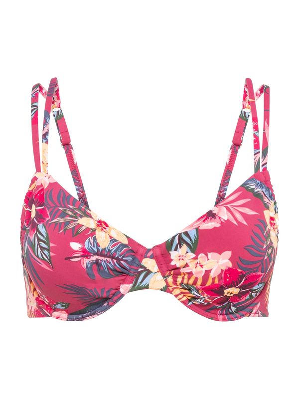 s.Oliver s.Oliver Bikini gornji dio 'Larika'  bež / tamno zelena / narančasta / fuksija