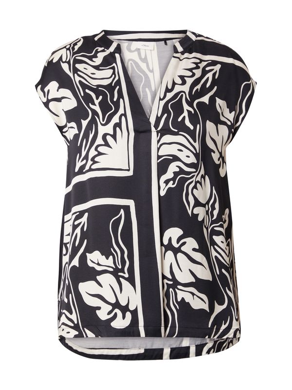 s.Oliver BLACK LABEL s.Oliver BLACK LABEL Bluza  crna / bijela