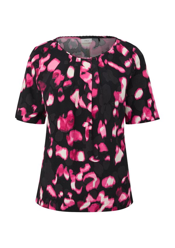 s.Oliver BLACK LABEL s.Oliver BLACK LABEL Bluza  fuksija / crna / bijela