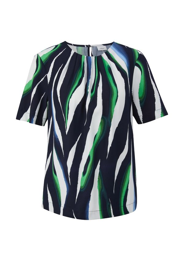 s.Oliver BLACK LABEL s.Oliver BLACK LABEL Bluza  mornarsko plava / svijetloplava / travnato zelena / bijela