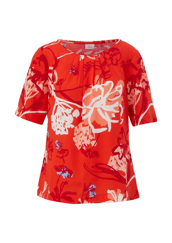 s.Oliver BLACK LABEL s.Oliver BLACK LABEL Bluza  plava / crvena / narančasto crvena / bijela