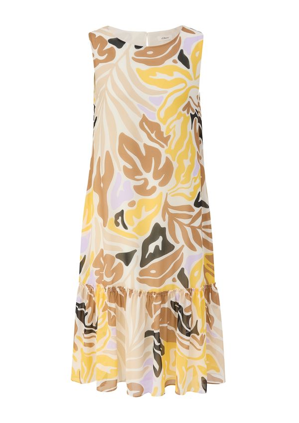 s.Oliver BLACK LABEL s.Oliver BLACK LABEL Haljina  bež / ecru/prljavo bijela / žuta / crna