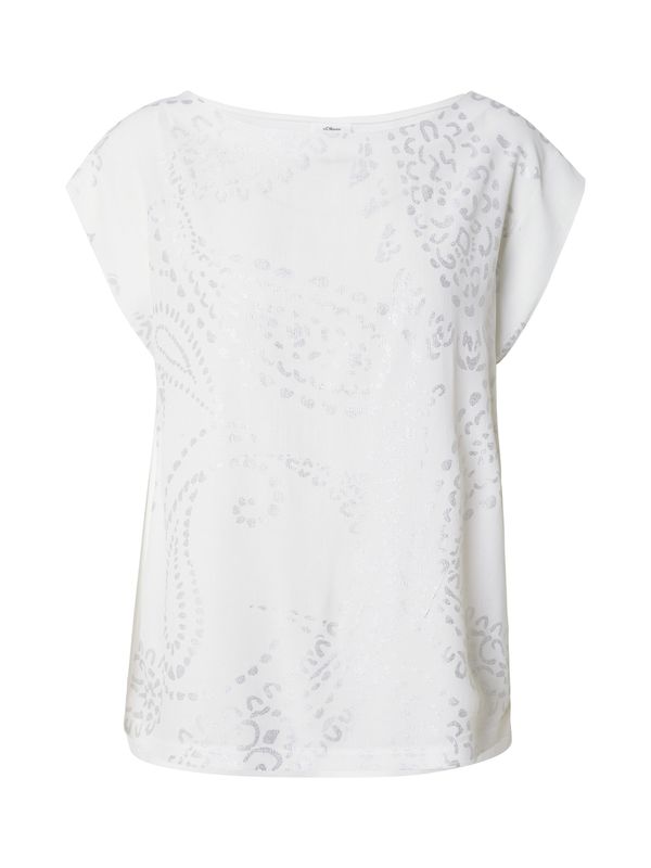 s.Oliver BLACK LABEL s.Oliver BLACK LABEL Majica  srebro / bijela