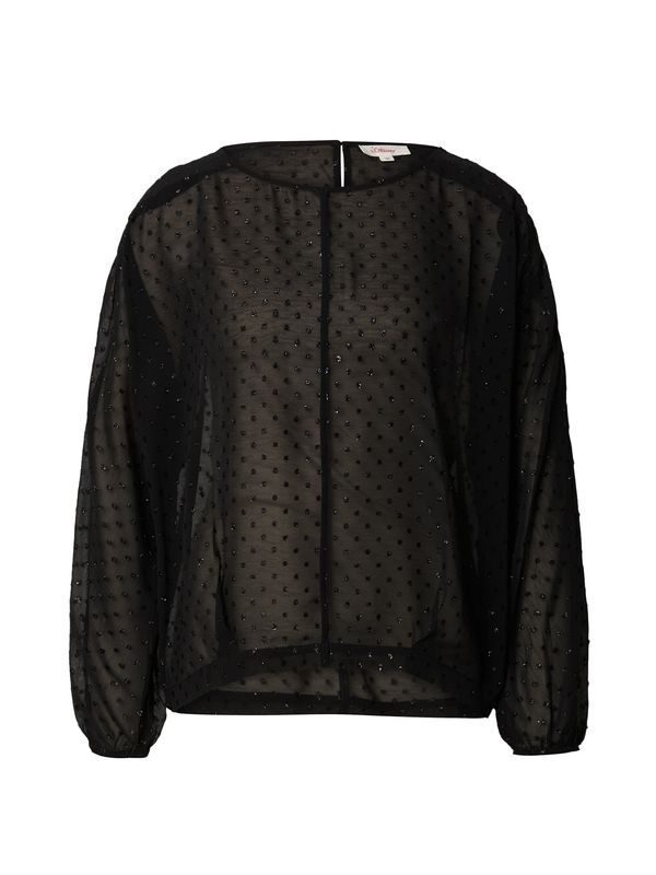 s.Oliver s.Oliver Bluza  crna / srebro