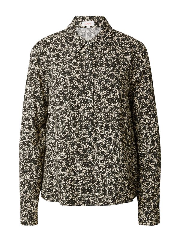 s.Oliver s.Oliver Bluza  sivkasto bež / maslinasta / crna