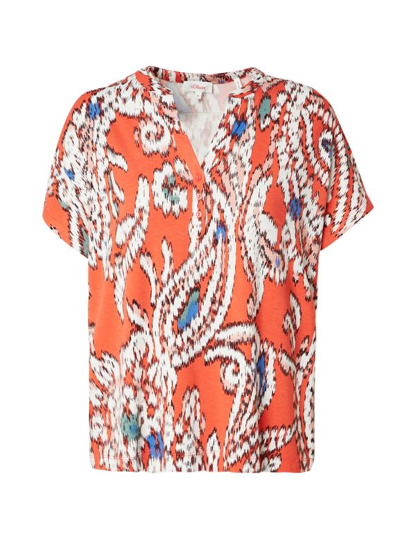 s.Oliver s.Oliver Bluza  svijetloplava / ciglasto crvena / crna / bijela