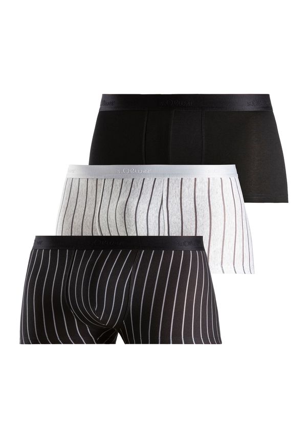 s.Oliver s.Oliver Bokserice 'Hipster'  srebrno siva / crna / bijela / bijela melange