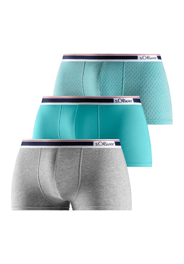 s.Oliver s.Oliver Bokserice  tirkiz / siva melange / bijela