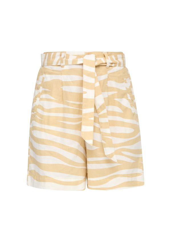 s.Oliver s.Oliver Hlače s naborima  bež / bijela