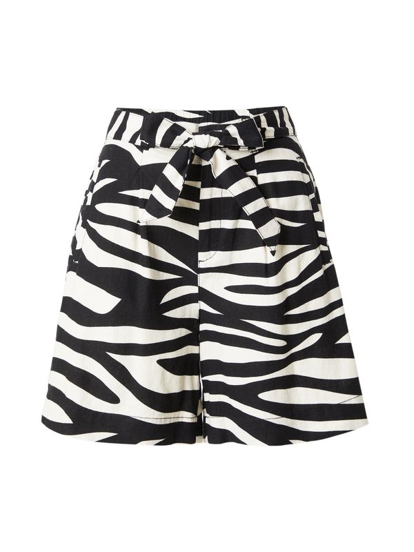 s.Oliver s.Oliver Hlače s naborima  crna / bijela