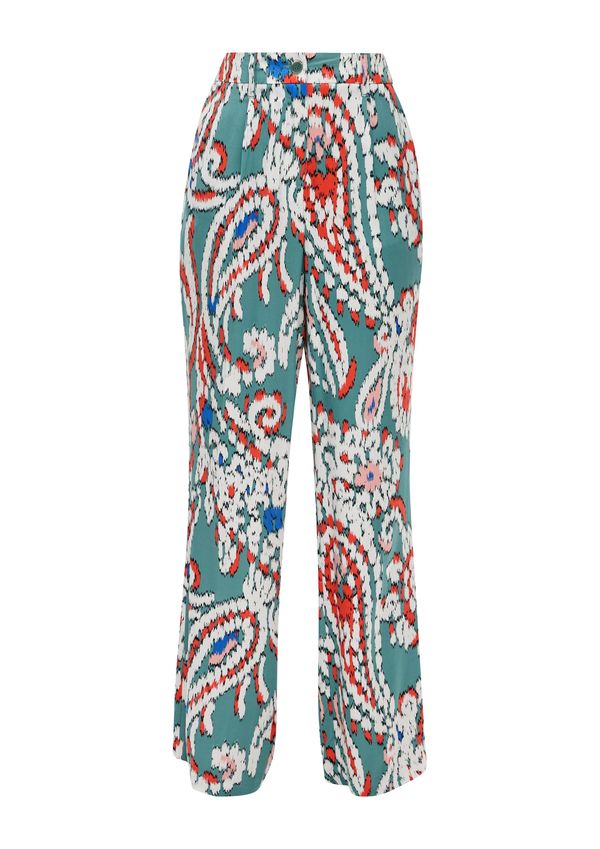 s.Oliver s.Oliver Hlače s naborima  zelena / miks boja