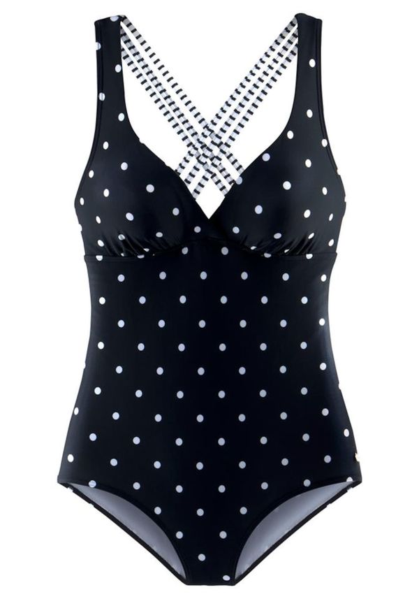 s.Oliver s.Oliver Jednodijelni kupaći kostim  crna / bijela