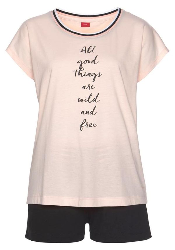 s.Oliver s.Oliver Kratke hlače za spavanje  rosé / crna