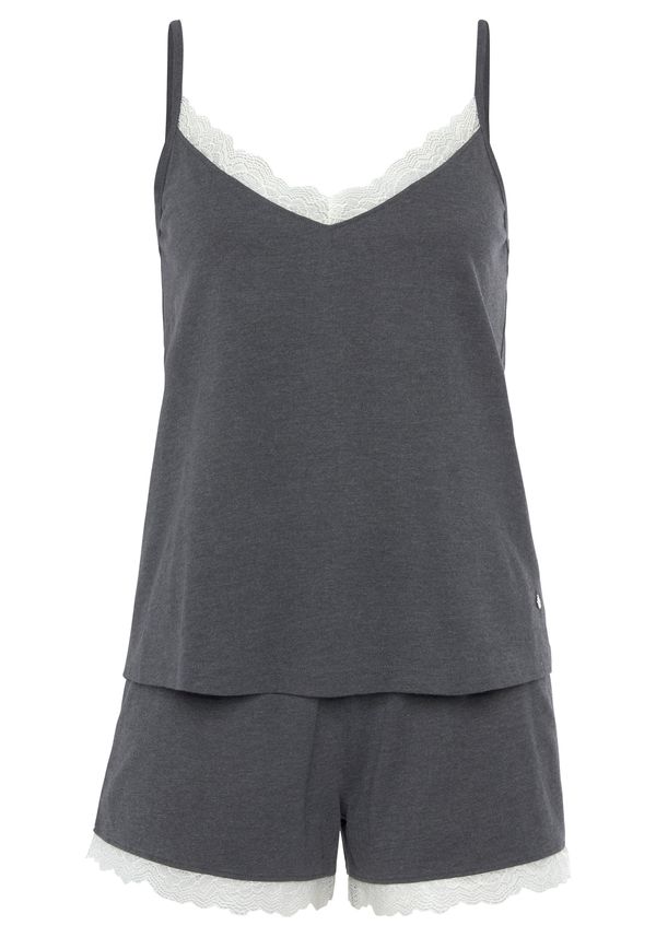 s.Oliver s.Oliver Kratke hlače za spavanje  siva / bijela