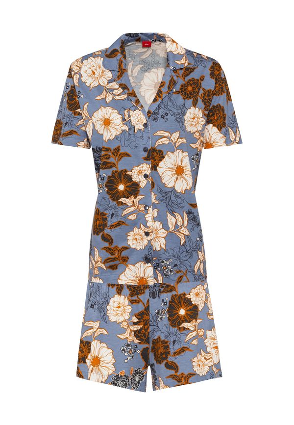 s.Oliver s.Oliver Kratke hlače za spavanje  sivkasto plava / tamno plava / smeđa / bijela